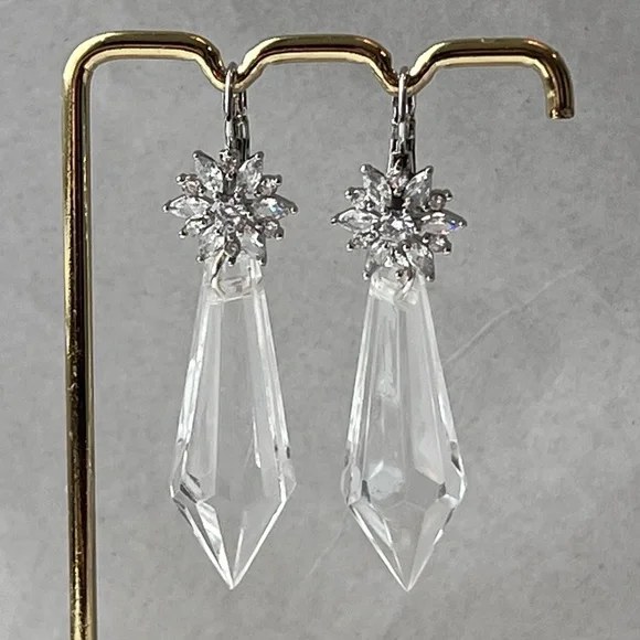 Nosferatu Ellen’s Pendulum Earrings Handmade Replicas Flower Hoops + Crystals - Picture 7 of 14